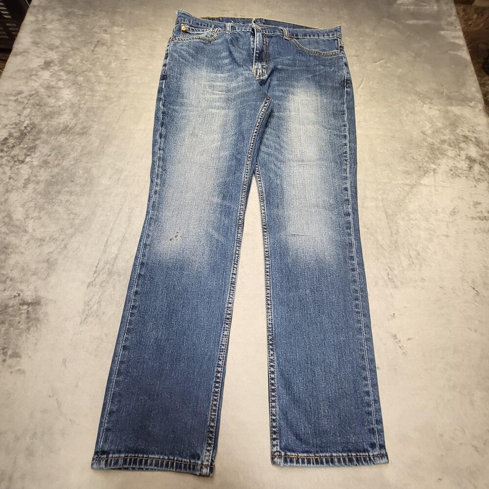 Levi 511 Jeans Mens 36x30 Blue Straight Stretch Distressed